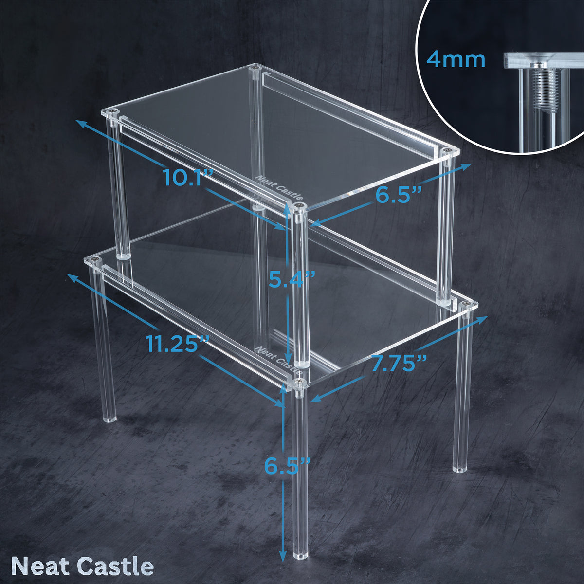 Neat Castle® Acrylic Shelf Organizer - 2 Pack