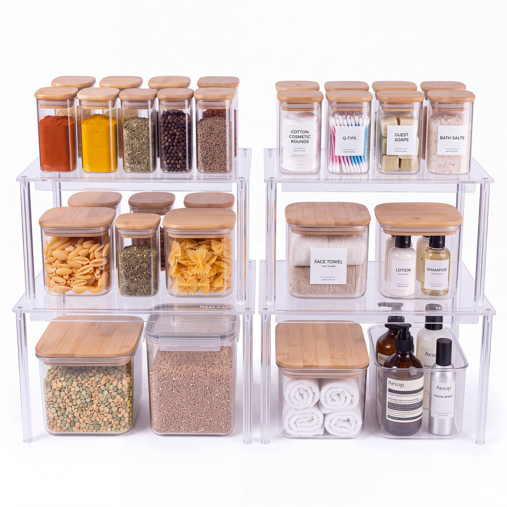 Neat Castle® Acrylic Shelf Organizer- 4 pack