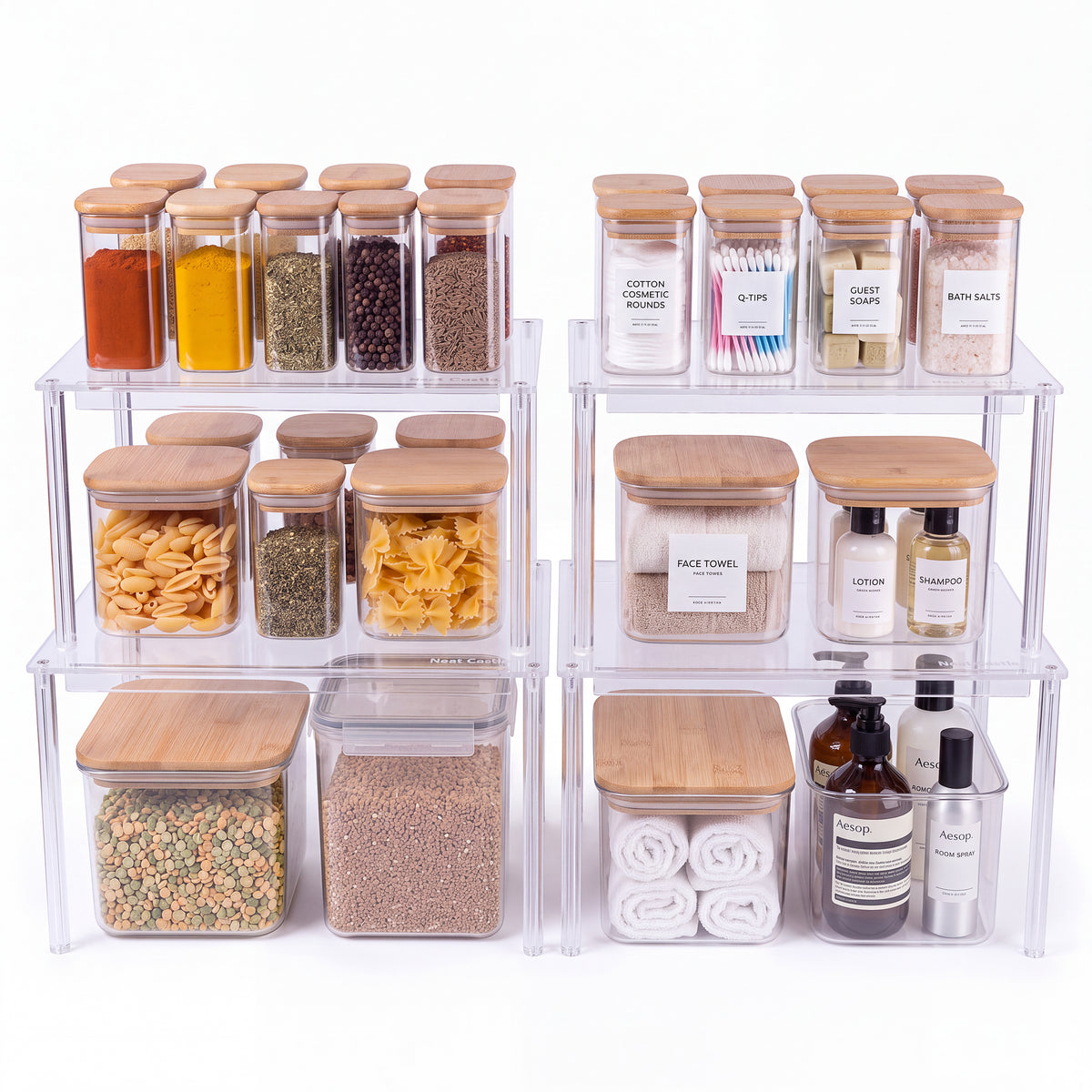 Neat Castle® Acrylic Shelf Organizer- 4 pack